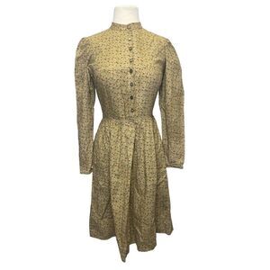 Vtg 1970's Gil Aimbez Genre Cottagecore Floral Dress sz 10 Small Green Modest‎